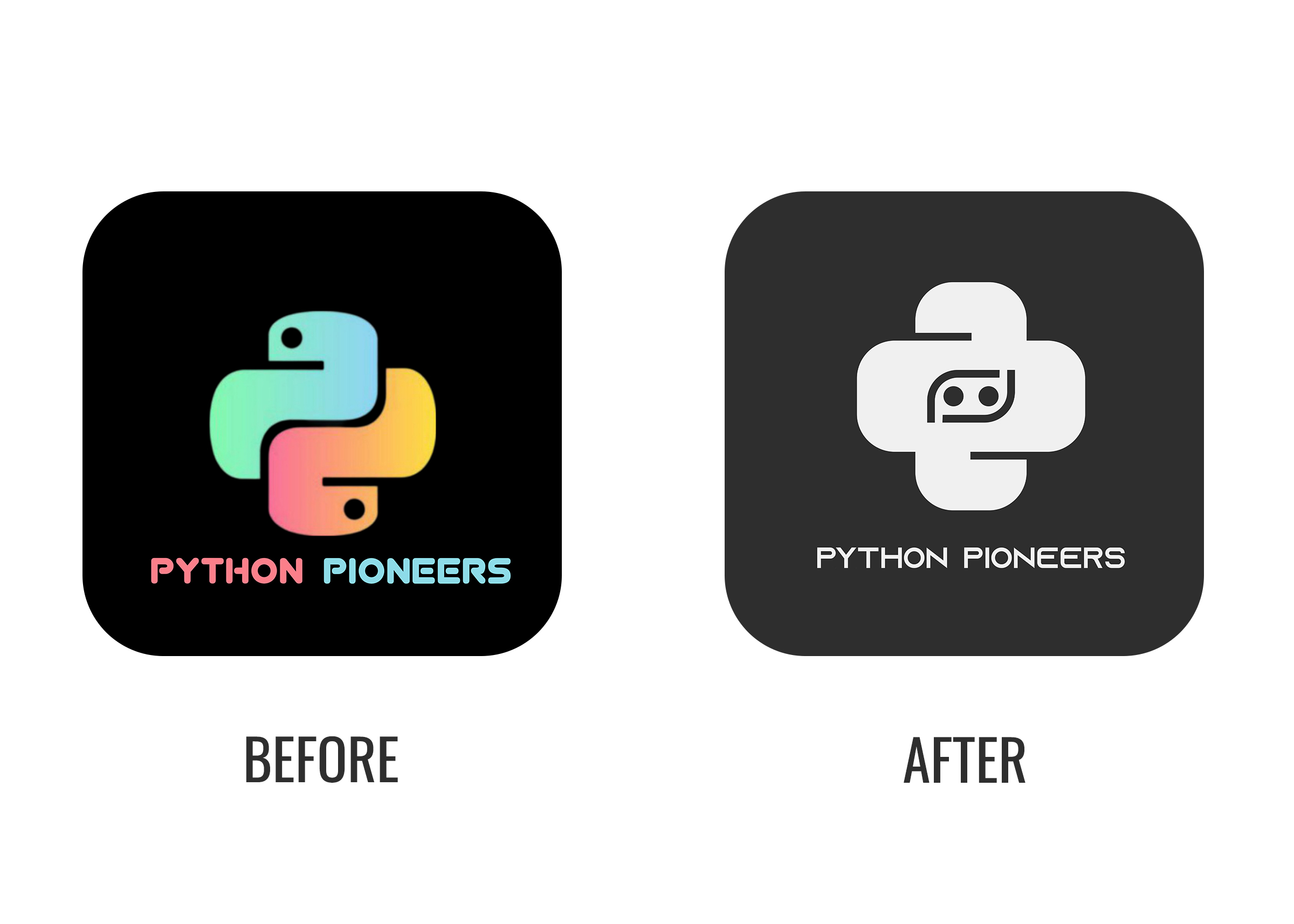 Python Pioneers Logo Transformation